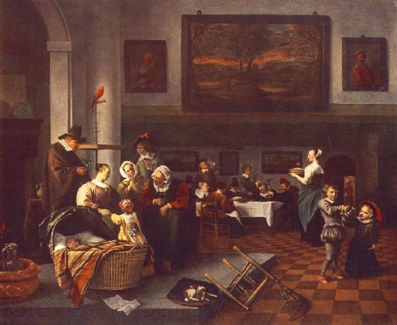 Jan Steen The Christening Norge oil painting art